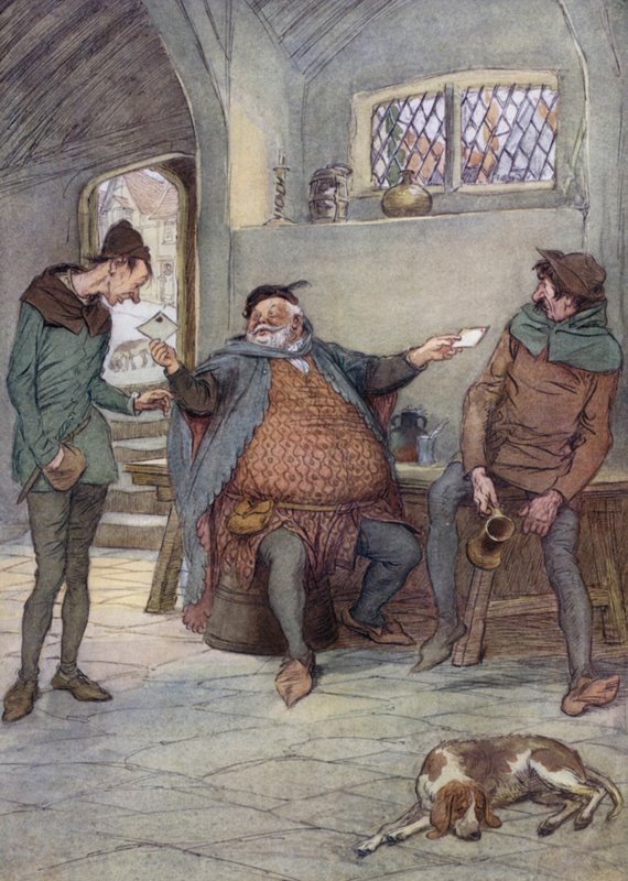 Ilustración para Las alegres comadres de Windsor de Hugh Thomson