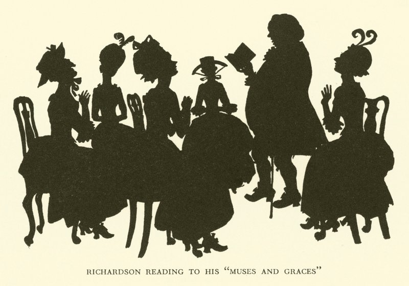 Richardson leyendo a sus "Musas y Gracias" de Hugh Thomson