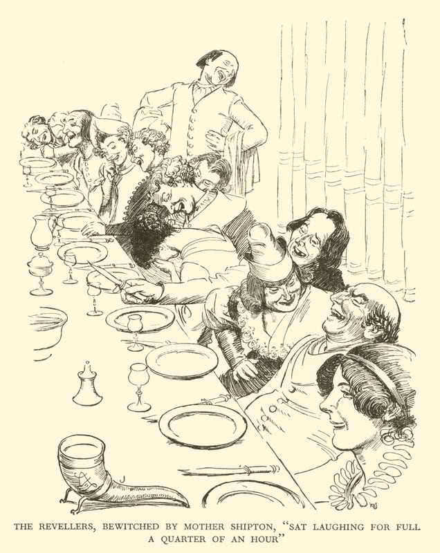 Los juerguistas, hechizados por Madre Shipton, "se rieron durante un cuarto de hora" de Hugh Thomson
