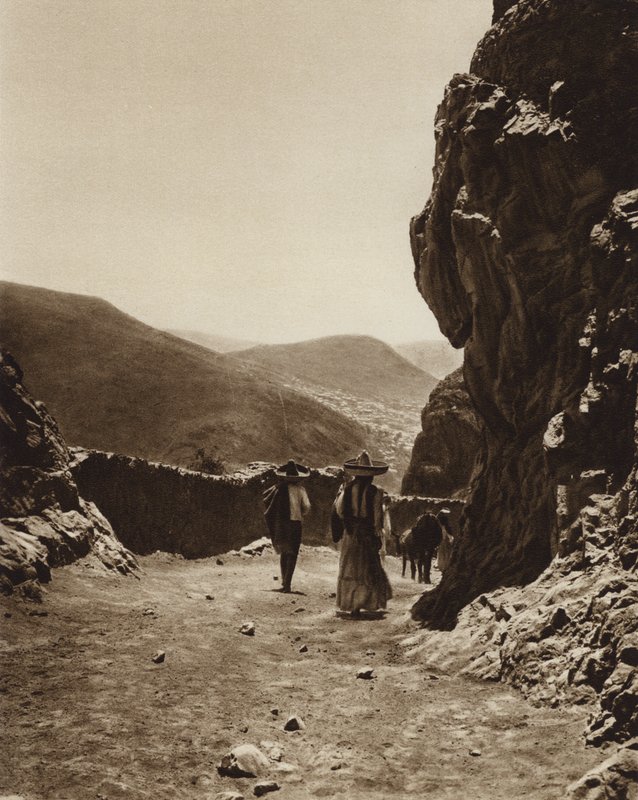 Mexico: Calle por Pachuca (b/w photo) de Hugo Brehme