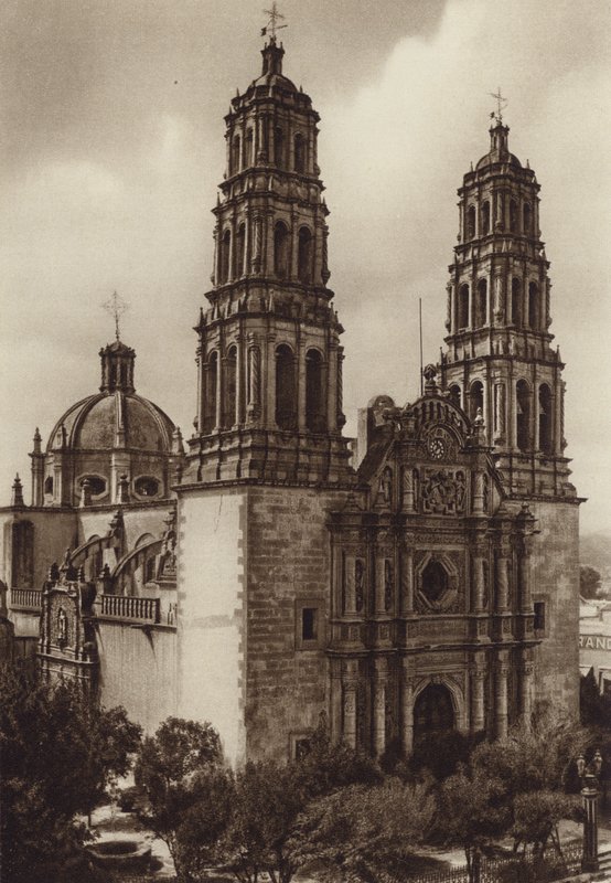 Mexico: Catedral de Chihuahua (b/w photo) de Hugo Brehme