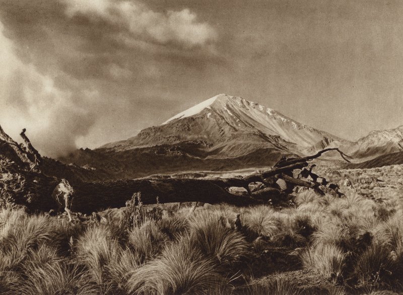 Mexico: Pico de Orizaba, Estado Puebla (b/w photo) de Hugo Brehme