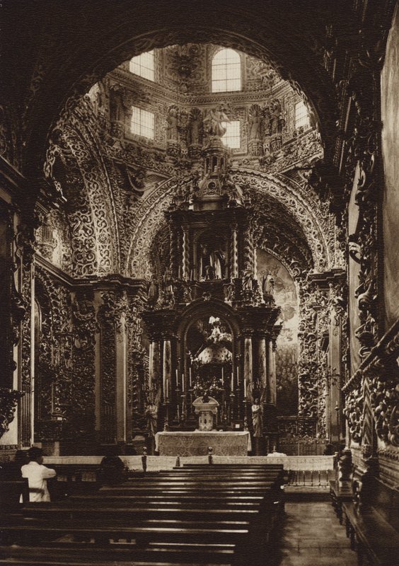 Mexico: Puebla, Capilla de la Iglesia de San Domingo (b/w photo) de Hugo Brehme