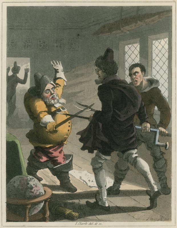 Ilustración de Hudibras por Samuel Butler de I Clark
