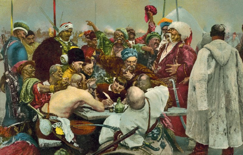 Respuesta de los cosacos de Zaporozhia al sultán Mehmed IV del Imperio Otomano de Ilya Efimovich after Repin