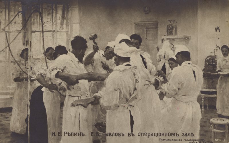 El cirujano E Pavlov en el quirófano, 1888 de Ilya Efimovich after Repin