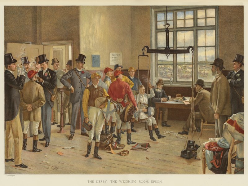 El Derby, la sala de pesaje, Epsom de Isaac J. Cullin