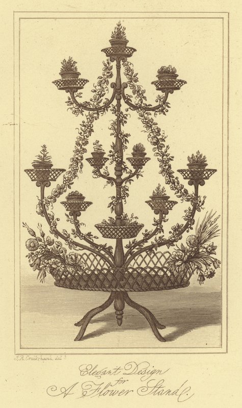 Diseño elegante para un soporte de flores de Isaac (after) Cruikshank