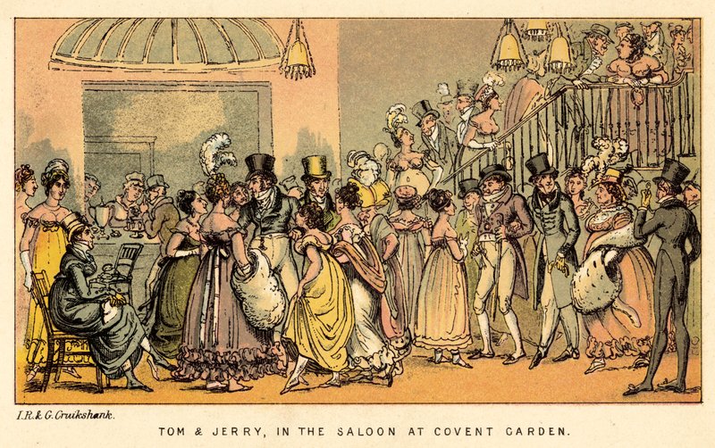 Tom y Jerry, en el salón en Covent Garden de Isaac, Robert and George Cruikshank