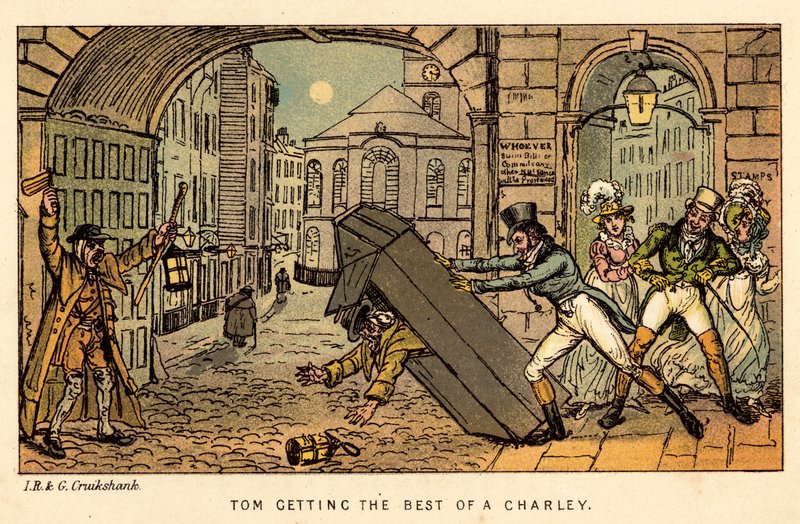 Tom ganándole a un Charley de Isaac, Robert and George Cruikshank