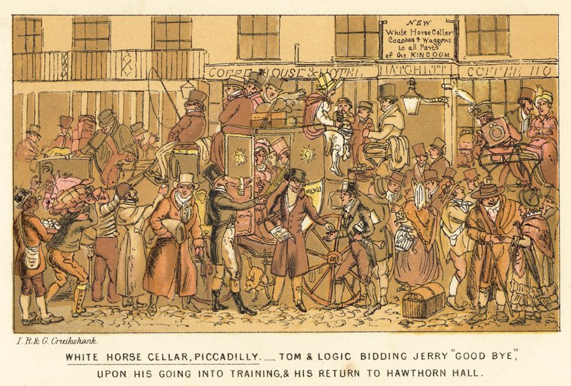La bodega del caballo blanco, Piccadilly de Isaac, Robert and George Cruikshank