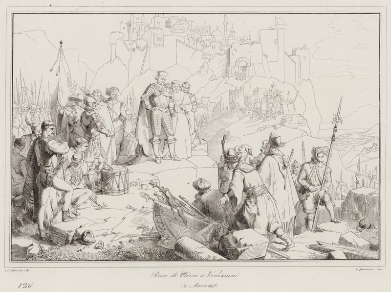 Rendición de Clissa a los venecianos, 1648 de Italian School