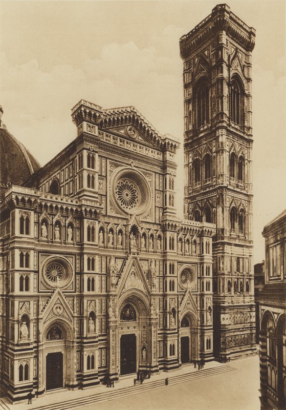 Firenze / Florencia: La Fachada de la Catedral, Arch De Fabris y del Moro (fotografía en b/n) de Italian Photographer