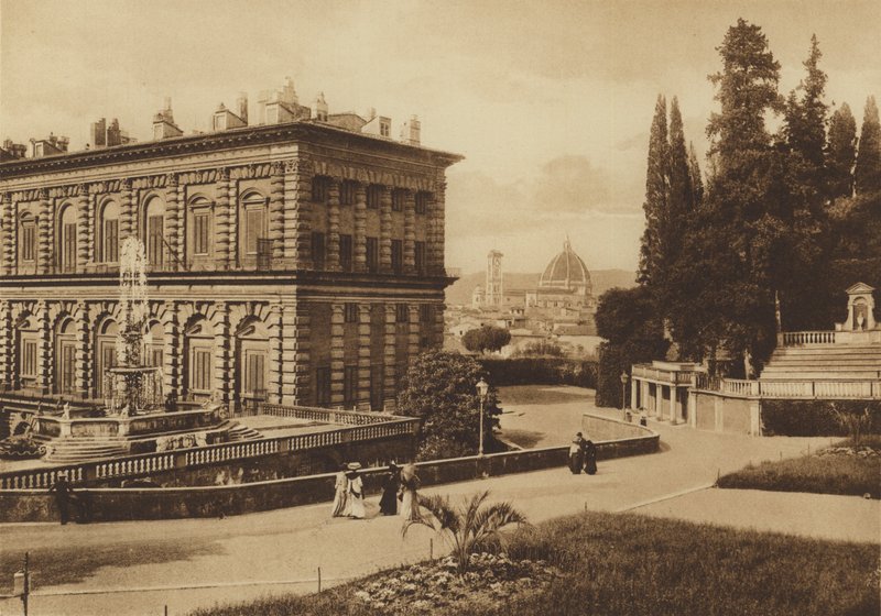 Firenze / Florencia: Palazzo Pitti, parte trasera (fotografía en b/n) de Italian Photographer