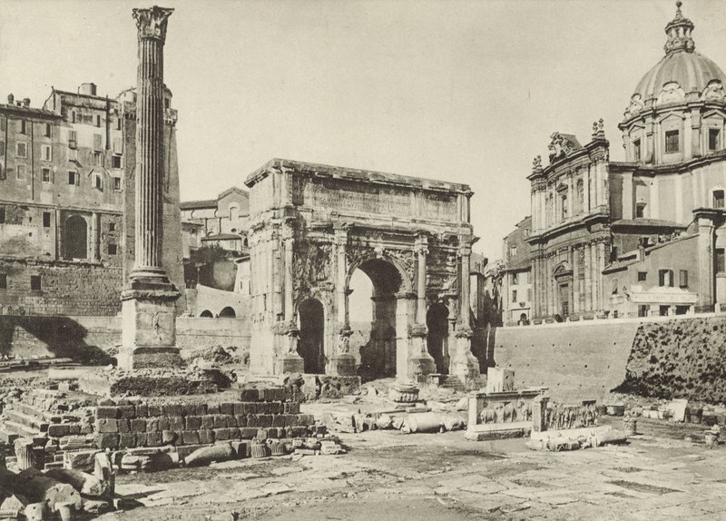 Foro Romano, Arco de Septimio Severo con la Columna de Focas de Italian Photographer
