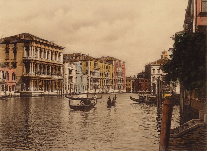 Venezia / Venecia: Canal Grande e Palazzo Browning (foto en color) de Italian Photographer