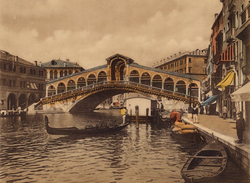 Venezia / Venecia: Puente de Rialto (foto en color) de Italian Photographer