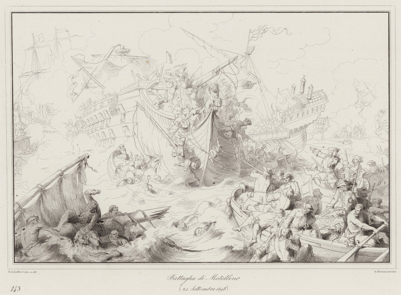 Batalla de Metellino de Italian School