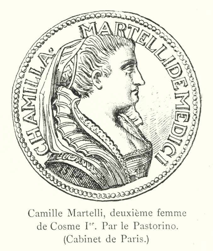Camille Martelli, segunda esposa de Cosme I, por el Pastorino, Gabinete de París de Italian School