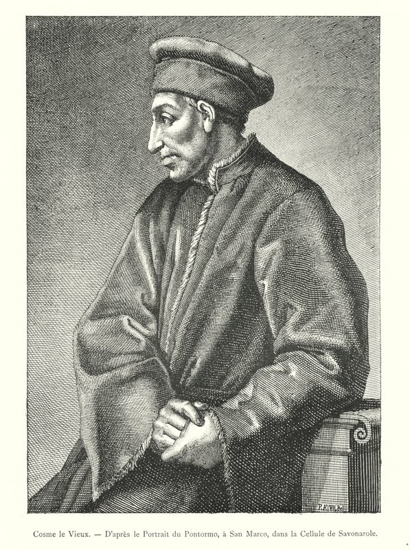 Cosme el Viejo, según el retrato de Pontormo, en San Marco, en la celda de Savonarola de Italian School