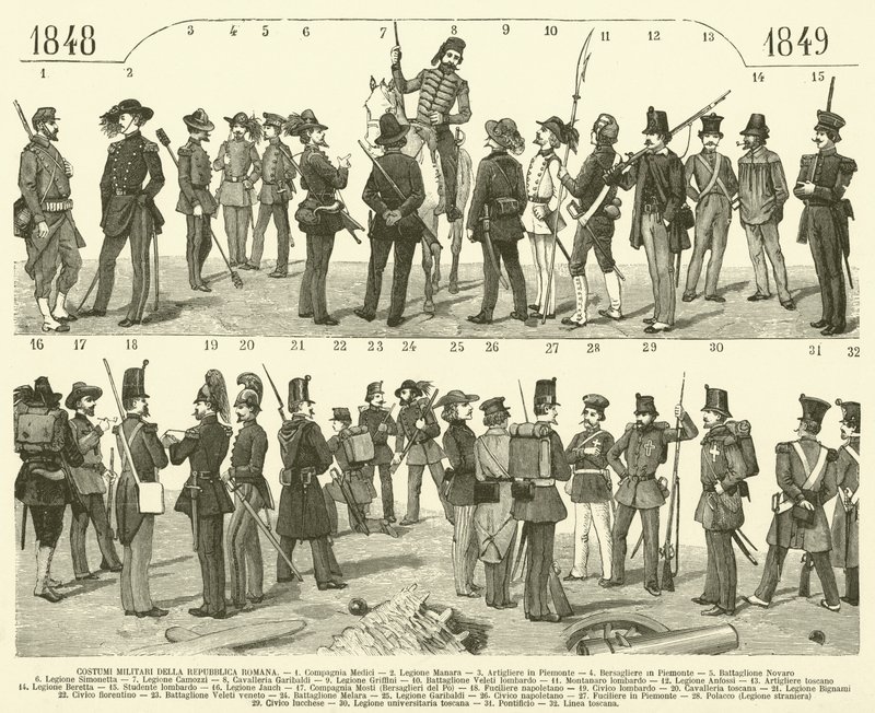 Costumi Militari Della Repubblica Romana (grabado) de Italian School