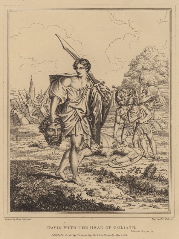 David con la Cabeza de Goliat de Italian School