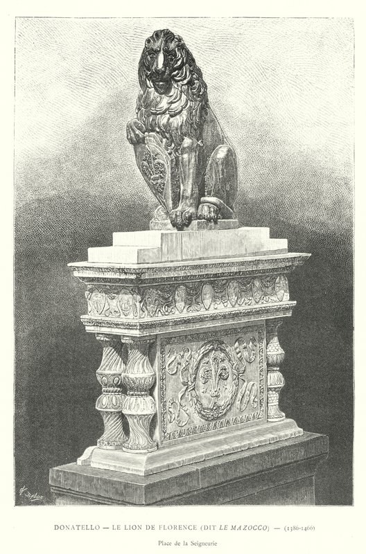 Donatello, el león de Florencia, llamado Le Mazocco de Italian School