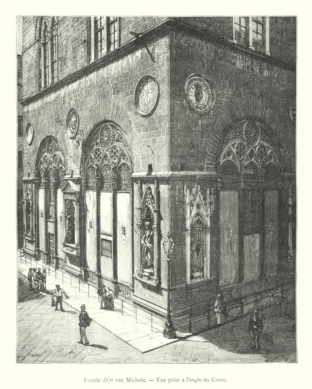 Fachada de Orsanmichele, vista tomada desde la esquina del Corso de Italian School