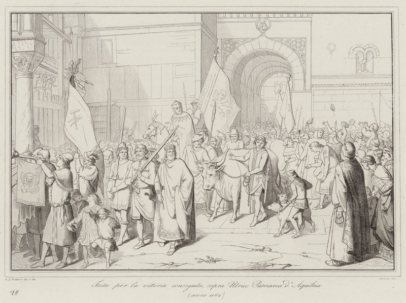 Festa per la vittoria conseguita, sopra Ulrico Patriarca d