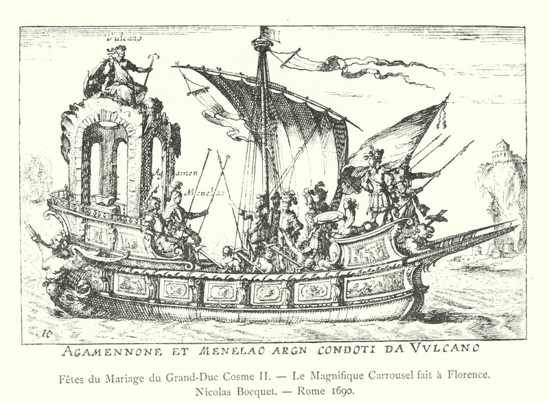 Fiestas del matrimonio del Gran Duque Cosme II, El magnífico carrusel hecho en Florencia, Nicolás Bocquet, Roma 1690 de Italian School