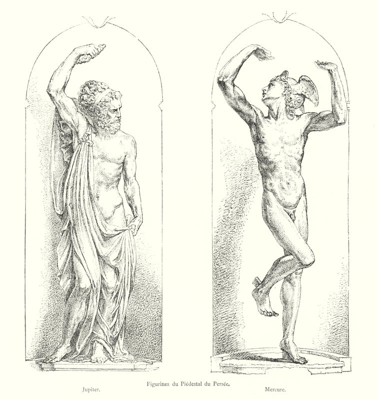 Figurines del Pedestal del Perseo, Júpiter, Mercurio de Italian School