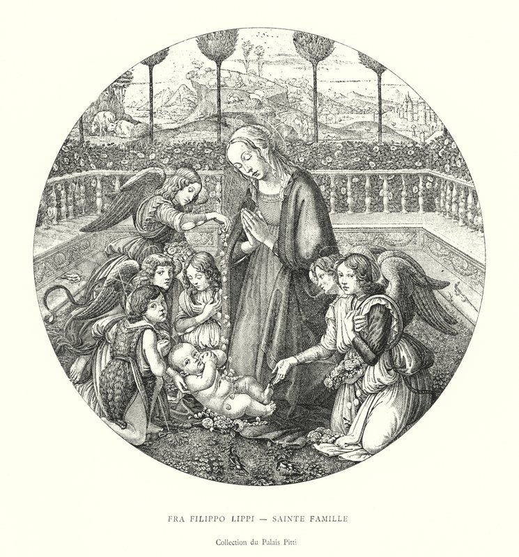 Fra Filippo Lippi, Sagrada Familia, Colección del Palacio Pitti (grabado) de Italian School