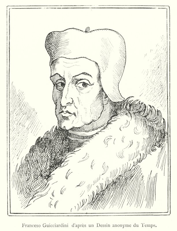 Francesco Guicciardini según un dibujo anónimo de la época de Italian School