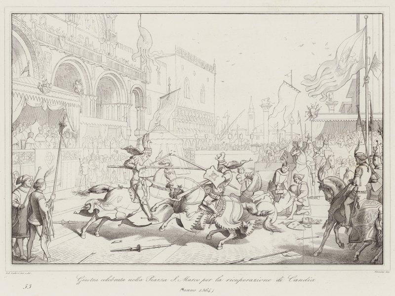 Justa celebrada en la Plaza de San Marcos por la recuperación de Candia de Italian School