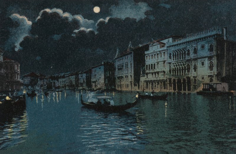 Gran Canal (litografía en color) de Italian School