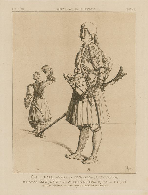 Trajes griegos del siglo XIX de Italian School