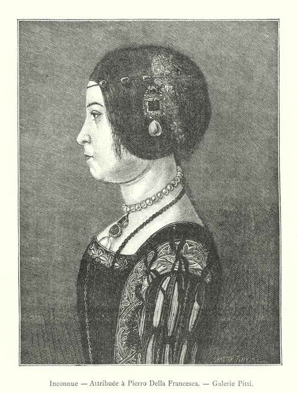 Inconnue, Attribuee a Pierro Della Francesca, Galerie Pitti (grabado) de Italian School