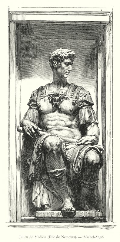 Juliano de Médicis, Duque de Nemours, Miguel Ángel de Italian School