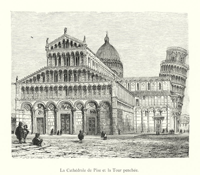 La Catedral de Pisa y la Torre inclinada de Italian School