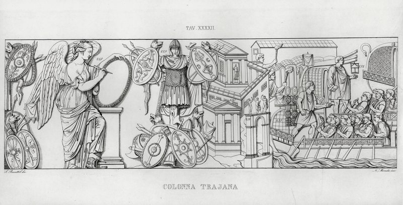 La Colonna Trajana, Columna de Trajano de Italian School