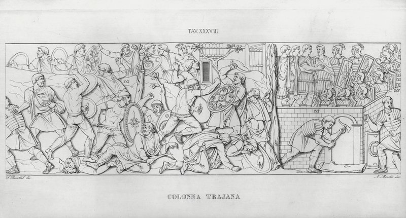 La Columna Trajana (grabado) de Italian School