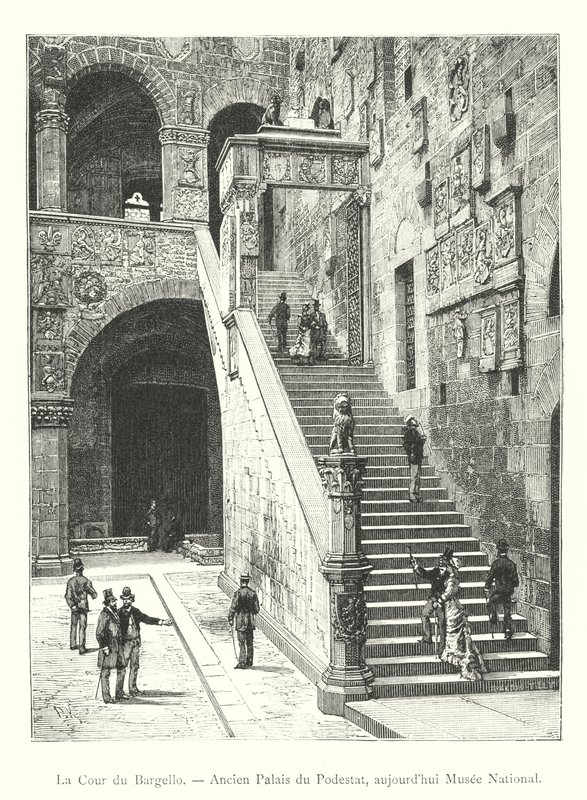 El patio del Bargello, antiguo Palacio del Podestà, hoy Museo Nacional de Italian School