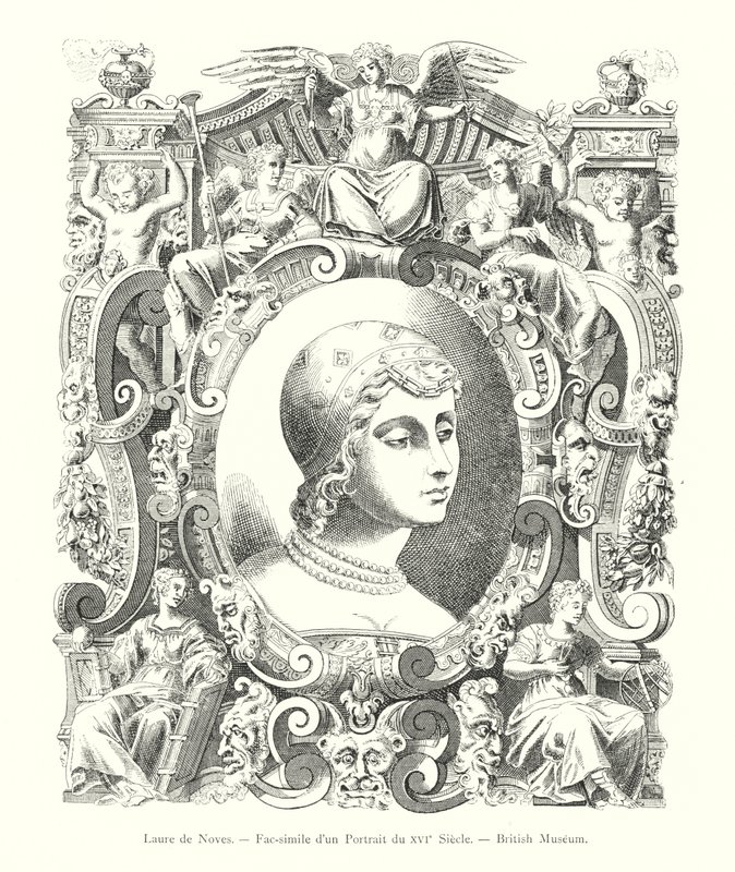 Laura de Noves, Facsímil de un retrato del siglo XVI, Museo Británico de Italian School