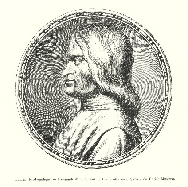 Laurent el Magnífico, Facsímil de un Retrato de Luc Vostermans, prueba del Museo Británico de Italian School
