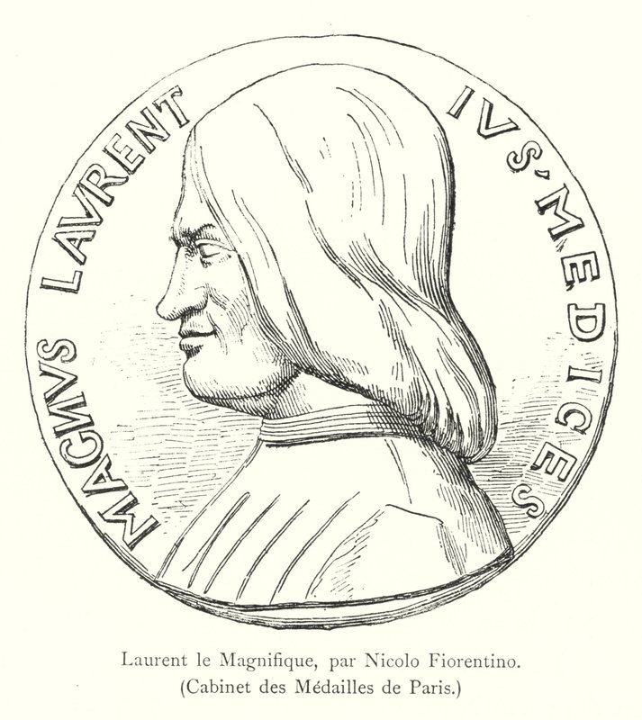 Lorenzo el Magnífico, por Nicolo Fiorentino, Gabinete de Medallas de París de Italian School