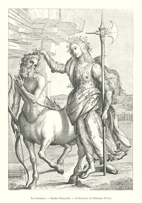 El Centauro, Sandro Botticelli, Colecciones de Florencia, Pitti (grabado) de Italian School