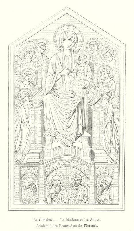 Cimabue, La Madonna y los Ángeles, Academia de Bellas Artes de Florencia de Italian School