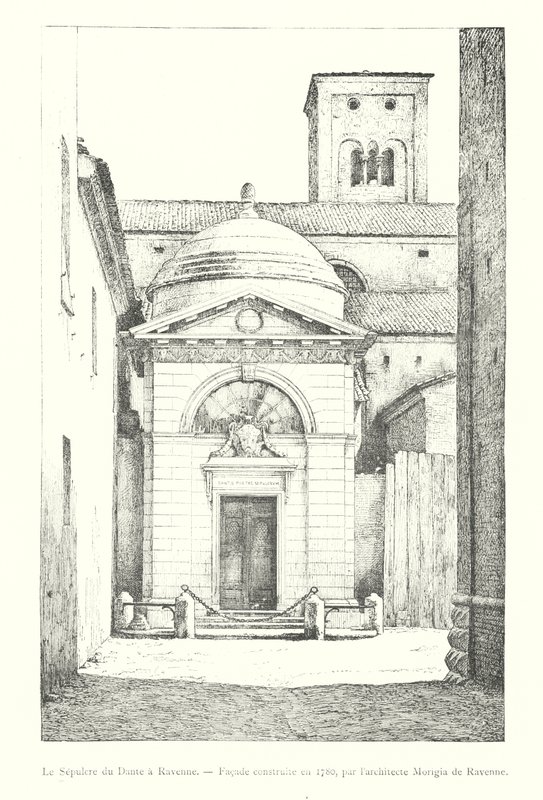 El Sepulcro de Dante en Rávena, Fachada construida en 1780, por el arquitecto Morigia de Rávena de Italian School
