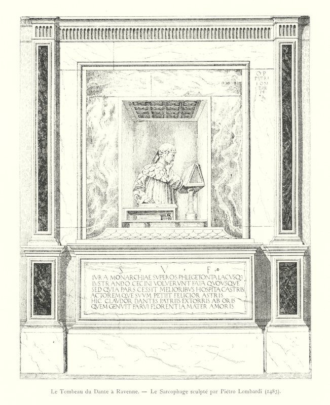 La Tumba de Dante en Rávena, El Sarcófago esculpido por Pietro Lombardi de Italian School