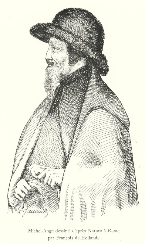 Miguel Ángel dibujado del natural en Roma por Francisco de Holanda de Italian School